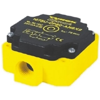 Turck Block Inductive Proximity Sensor 1/2-14 NPT in Thread, Flush Mount, 250V AC/DC, 500mA, 40mm Detection BI40-CP80-FZ3X2