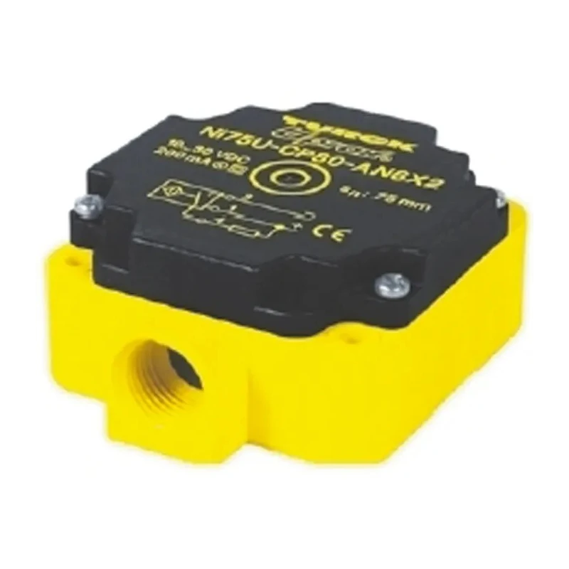 Turck Block Inductive Proximity Sensor 1/2-14 NPT in Thread, Flush Mount, 250V AC/DC, 500mA, 40mm Detection BI40-CP80-FZ3X2