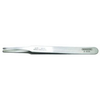 Bernstein 120mm Stainless Steel Flat Rounded ESD Safe Tweezer 5-059