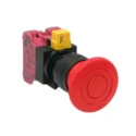 Idec HW Series Twist Release Emergency Stop Push Button Panel Mount 22mm Cutout 2 NC IP65 HW 1B-V4F02-R