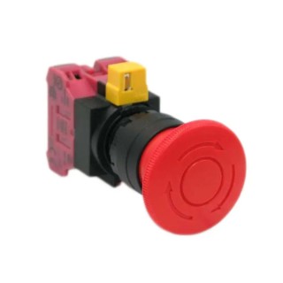 Idec HW Series Twist Release Emergency Stop Push Button Panel Mount 22mm Cutout 2 NC IP65 HW 1B-V4F02-R