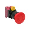Idec HW Series Twist Release Emergency Stop Push Button Panel Mount 22mm Cutout 2 NC IP65 HW 1B-V4F02-R