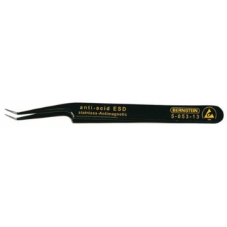 Bernstein 110mm Stainless Steel Oblique ESD Safe Tweezer 5-053-13