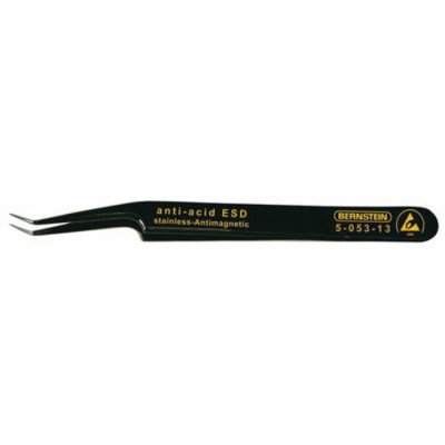 Bernstein 110mm Stainless Steel Oblique ESD Safe Tweezer 5-053-13