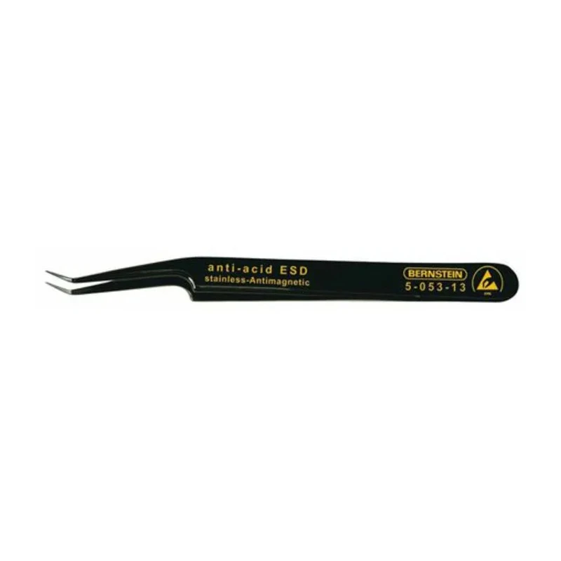 Bernstein 110mm Stainless Steel Oblique ESD Safe Tweezer 5-053-13