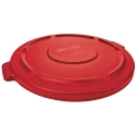 Rubbermaid Commercial Products Red Polyethylene Self-Draining Bin Lid 565 mm Diameter for 2632 BRUTE Container FG263100RED