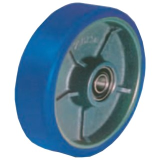 LAG Blue Polyurethane Trolley Wheel 125mm Diameter 40mm Width 400kg Load Capacity 37010CC