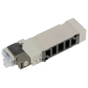 SMC Pneumatic Solenoid Valve 24V DC, 5 Ports, 2 Positions, Base Mount Die Cast Aluminium Body SY5000