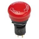 Omron Emergency Stop Push Button Panel Mount, Twist Release, 16 mm Cutout, 3 NC Contacts, IP65 A165E-S-03U