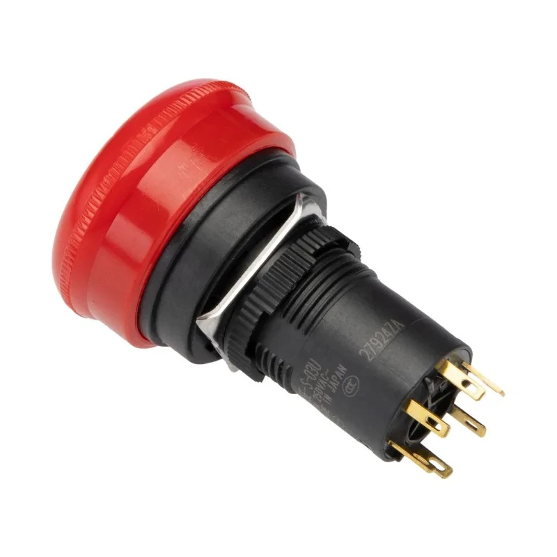 Omron Emergency Stop Push Button Panel Mount, Twist Release, 16 mm Cutout, 3 NC Contacts, IP65 A165E-S-03U