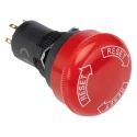 Omron Emergency Stop Push Button Panel Mount, Twist Release, 16 mm Cutout, 3 NC Contacts, IP65 A165E-S-03U