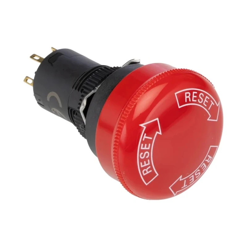 Omron Emergency Stop Push Button Panel Mount, Twist Release, 16 mm Cutout, 3 NC Contacts, IP65 A165E-S-03U