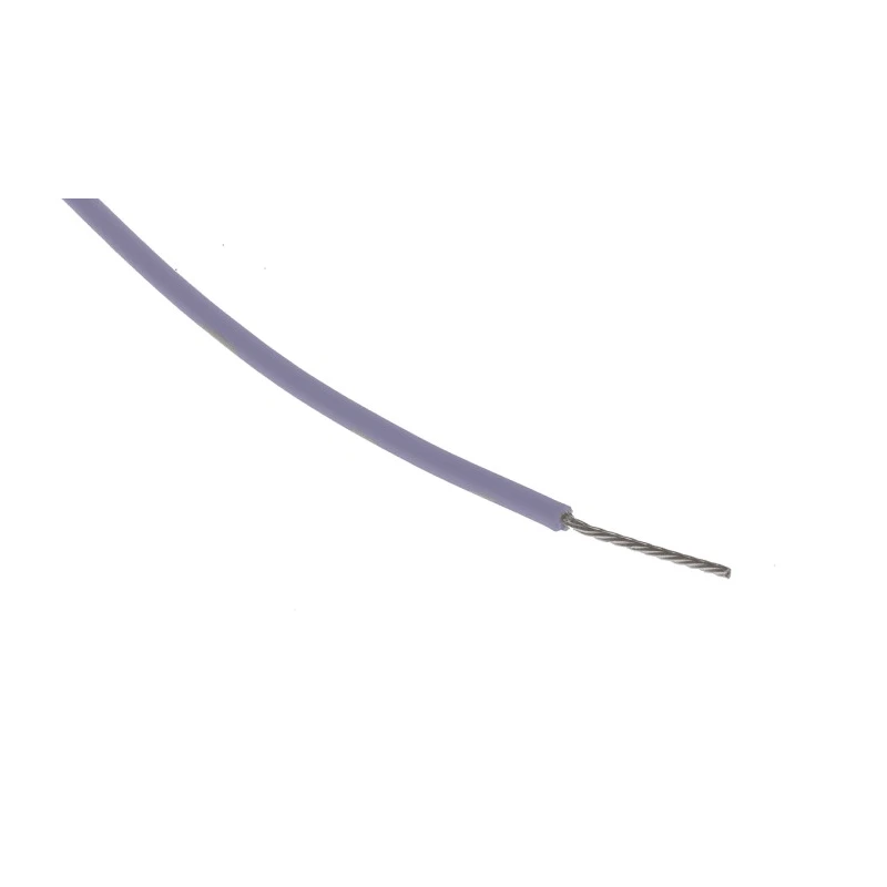 RS PRO Purple 0.08 mm² Hook Up Wire, 28 AWG, 7/0.12 mm Core Strands, 100 m Length, Silver Plated Copper Conductor 841-7169