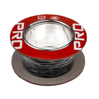 RS PRO Black 0.12 mm² Hook Up Wire, 26 AWG, 7/0.15 mm Core Strands, 100 m Length, Silver Plated Copper Conductor 841-7181