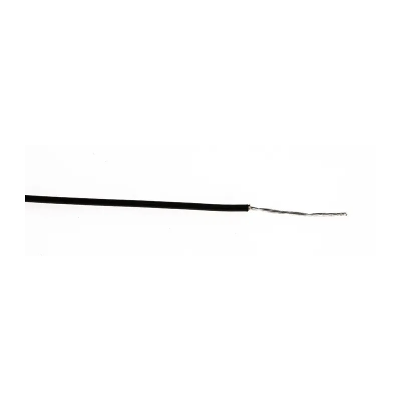 RS PRO Black 0.12 mm² Hook Up Wire, 26 AWG, 7/0.15 mm Core Strands, 100 m Length, Silver Plated Copper Conductor 841-7181