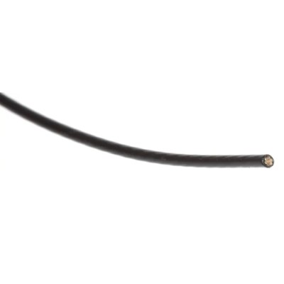 RS PRO Black 0.22 mm² Hook Up Wire, 24 AWG, 7/0.2 mm Core Strands, 100 m, Polytetrafluoroethylene, Model 841-7223