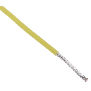 RS PRO Yellow 0.22 mm² Hook Up Wire 24 AWG 7/0.2 mm Core Strands 100 m Polytetrafluoroethylene 841-7364