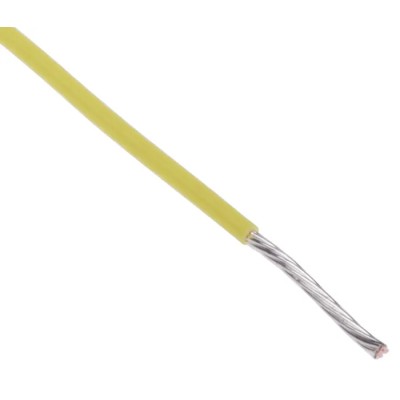RS PRO Yellow 0.22 mm² Hook Up Wire 24 AWG 7/0.2 mm Core Strands 100 m Polytetrafluoroethylene 841-7364