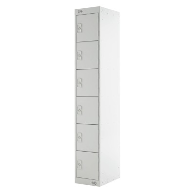 RS PRO 6 Door Steel Light Grey Industrial Storage Locker 1800 mm x 300 mm x 300 mm 833-2926