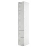 RS PRO 6 Door Steel Light Grey Industrial Storage Locker 1800 mm x 300 mm x 300 mm 833-2926