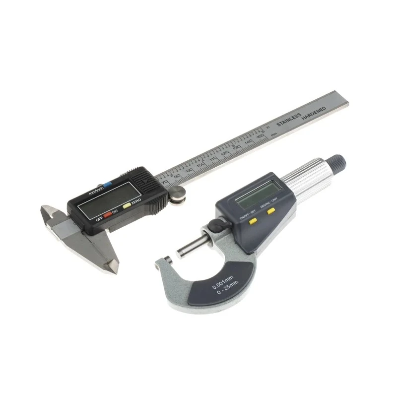 RS PRO Stainless Steel Imperial & Metric Rule, Micrometer and Digital Caliper Measuring Set 841-2521