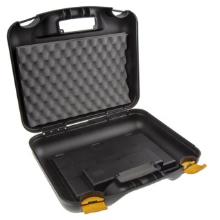 RS PRO Plastic Tool Box Black Yellow with 11 Compartments 387 mm x 130 mm x 340 mm 838-6529