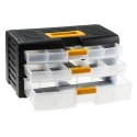 RS PRO Drawer Storage Unit 3 Polypropylene Black 203 mm x 391 mm x 197 mm 838-6554