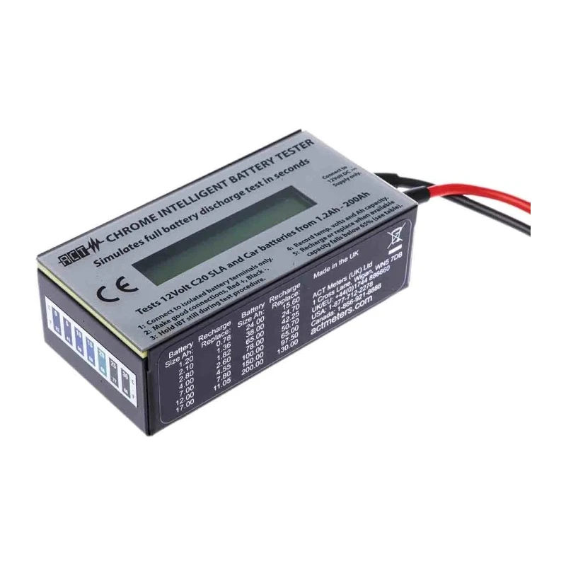 ACT Meter 12V Lead Acid Battery Tester with Temperature Compensation CHROME-IBT