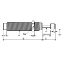 ACE Shock Absorber M10 x 1 Thread Size, 43 mm Body Length, 57.6 mm Overall Length, 6 mm Stroke Length MC25EUM
