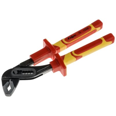 RS PRO Water Pump Plier, 240mm Overall, VDE/1000V Approved, Insulated Handle, Chrome Vanadium Steel 847-3771