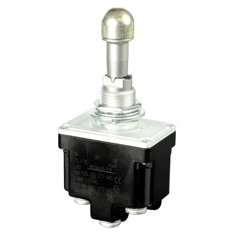 Honeywell Technologies Toggle Switch Panel Mount On-Off-On DPDT Screw Terminal 28 V dc 277 V ac 2TL1-7E