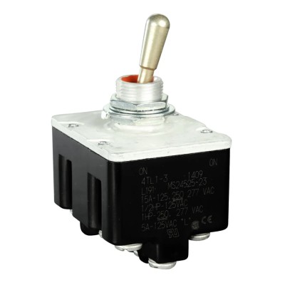 Honeywell Technologies Toggle Switch, Panel Mount, On-On-On, 4PDT, Screw Terminal, 277 V ac 4TL1-70