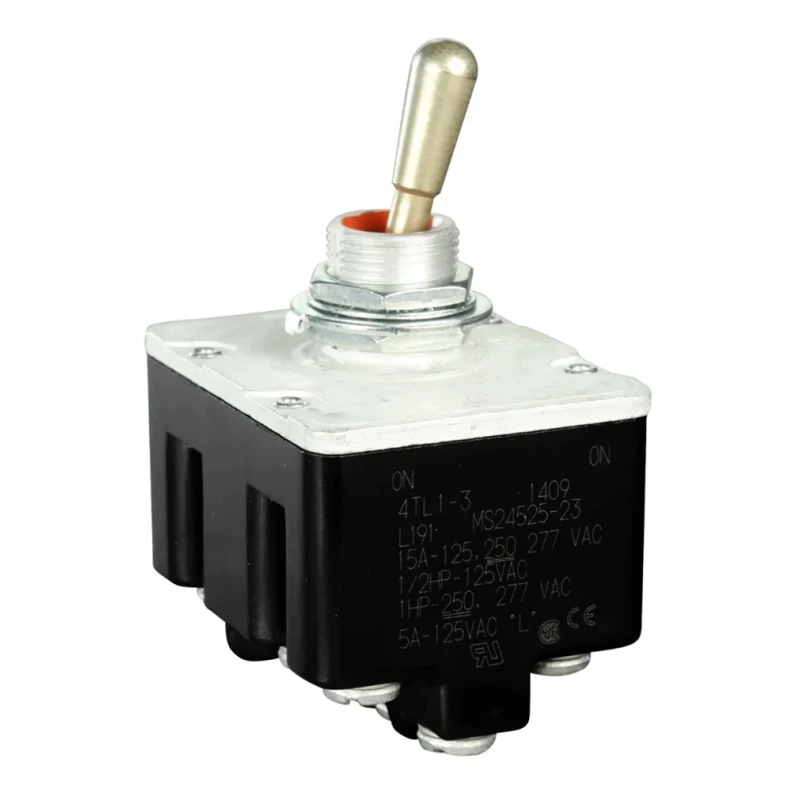 Honeywell Technologies Toggle Switch, Panel Mount, On-On-On, 4PDT, Screw Terminal, 277 V ac 4TL1-70
