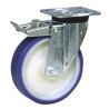 LAG Braked Swivel Castor, 450 kg Load Capacity, 200 mm Polyurethane Wheel, Stainless Steel Fork 36027FR
