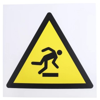 RS PRO Hazard Warning Sign Floor Level Obstacle Plastic ISO 7010 200mm Width 200mm Height 857-8693