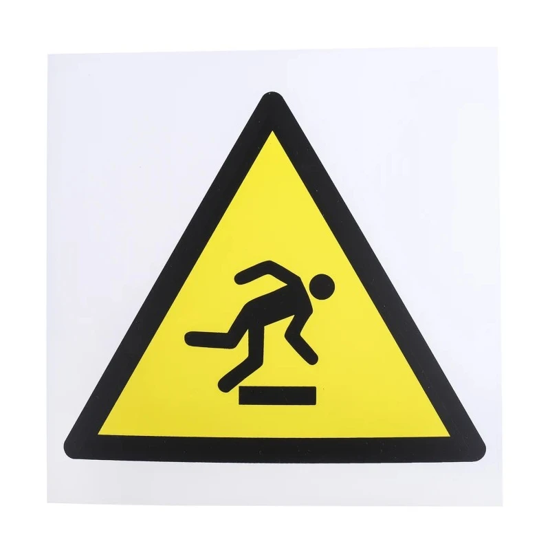 RS PRO Hazard Warning Sign Floor Level Obstacle Plastic ISO 7010 200mm Width 200mm Height 857-8693