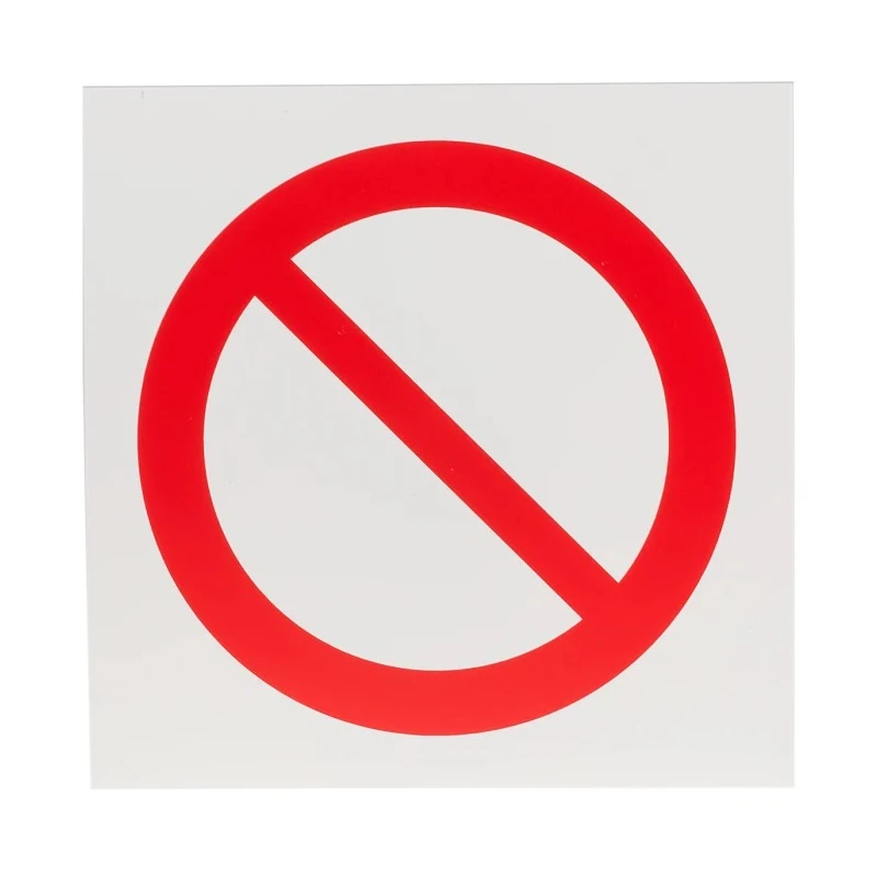 RS PRO Plastic General Prohibition Sign ISO 7010 Standard 200mm x 200mm 857-8677
