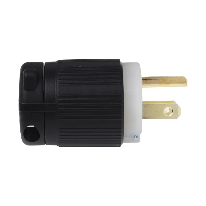 RS PRO 15A 125V USA Mains Plug Black Nylon Cable Cage Clamp 860-6738