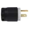 RS PRO 15A 125V USA Mains Plug Black Nylon Cable Cage Clamp 860-6738
