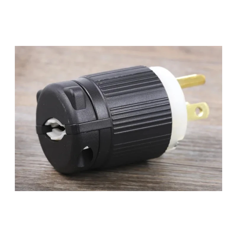 RS PRO 15A 125V USA Mains Plug Black Nylon Cable Cage Clamp 860-6738