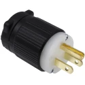 RS PRO 15A 125V USA Mains Plug Black Nylon Cable Cage Clamp 860-6738