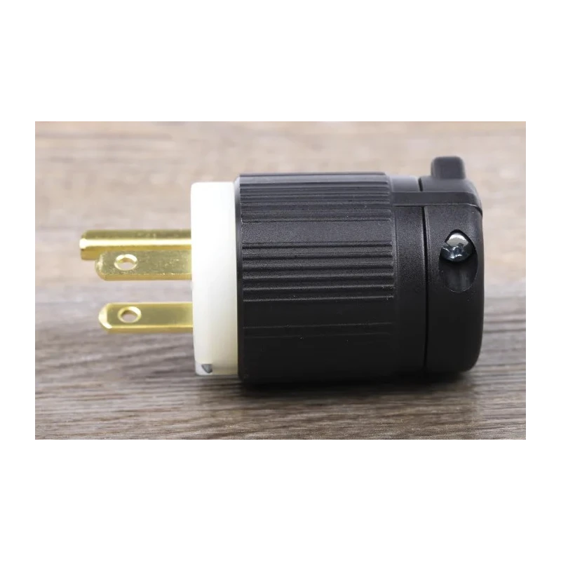 RS PRO 15A 125V USA Mains Plug Black Nylon Cable Cage Clamp 860-6738