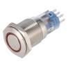Bulgin Illuminated Push Button Switch, Latching, Panel Mount, 16.2 mm Cutout, DPDT Contact, Red LED, 250 V AC MP0045