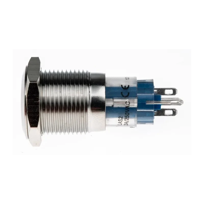 Bulgin Illuminated Push Button Switch, Latching, Panel Mount, 16.2 mm Cutout, DPDT Contact, Red LED, 250 V AC MP0045