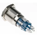 Bulgin Illuminated Push Button Switch, Latching, Panel Mount, 16.2 mm Cutout, DPDT Contact, Red LED, 250 V AC MP0045
