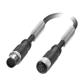 Phoenix Contact Sensor Actuator Cable Male 8 Way M12 to Female 8 Way M12, 300 mm, Polyurethane Jacket, IP65/IP67 1522969