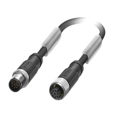 Phoenix Contact Sensor Actuator Cable Male 8 Way M12 to Female 8 Way M12, 300 mm, Polyurethane Jacket, IP65/IP67 1522969