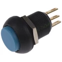 APEM IM Series Momentary Push Button Switch, Panel Mount, SPDT, Blue Actuator, 13.6 mm Cutout, IP67, 24 V dc, 3A IMP7Z412UL