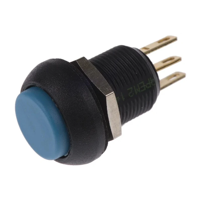 APEM IM Series Momentary Push Button Switch, Panel Mount, SPDT, Blue Actuator, 13.6 mm Cutout, IP67, 24 V dc, 3A IMP7Z412UL