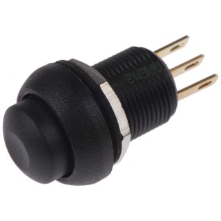 APEM IM Series Push Button Switch, Momentary, Panel Mount, 13.6 mm Cutout, SPDT Contact, IP67, Black Actuator IMR7Z422104UL